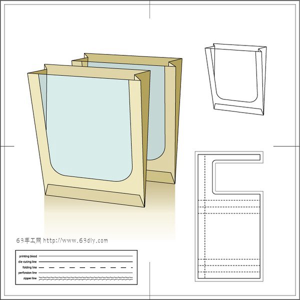 幾款實用的紙袋展開圖4